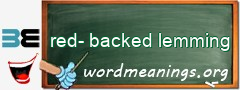 WordMeaning blackboard for red-backed lemming